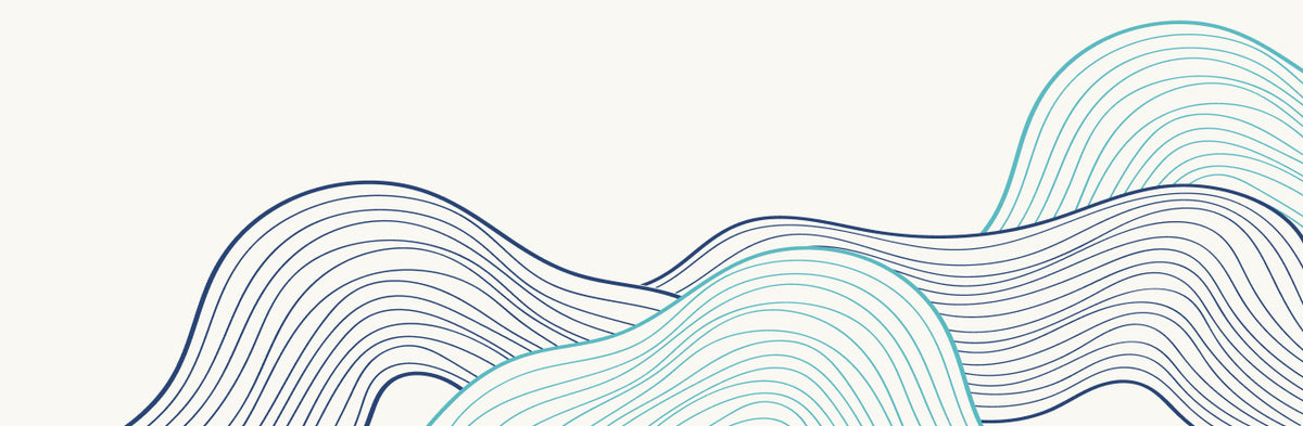 Abstract wavy design with light and dark blue lines