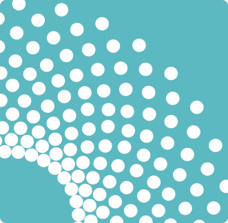 AOBiome spray icon of dots dispersing in a circle on a teal background